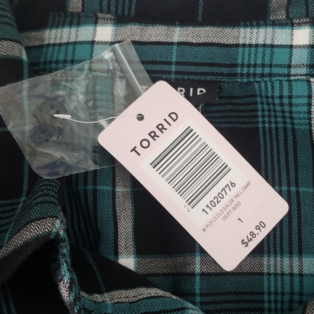 Torrid plaid shirt size 1X - Picture 6 of 8